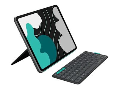 Logitech Flip Folio - Tastatur und Folioh�lle - full size - kabellos - Bluetooth 5.1 LE - QWERTY - Englisch - Graphite - f�r Apple 13-inch iPad Air (M2, M3)
