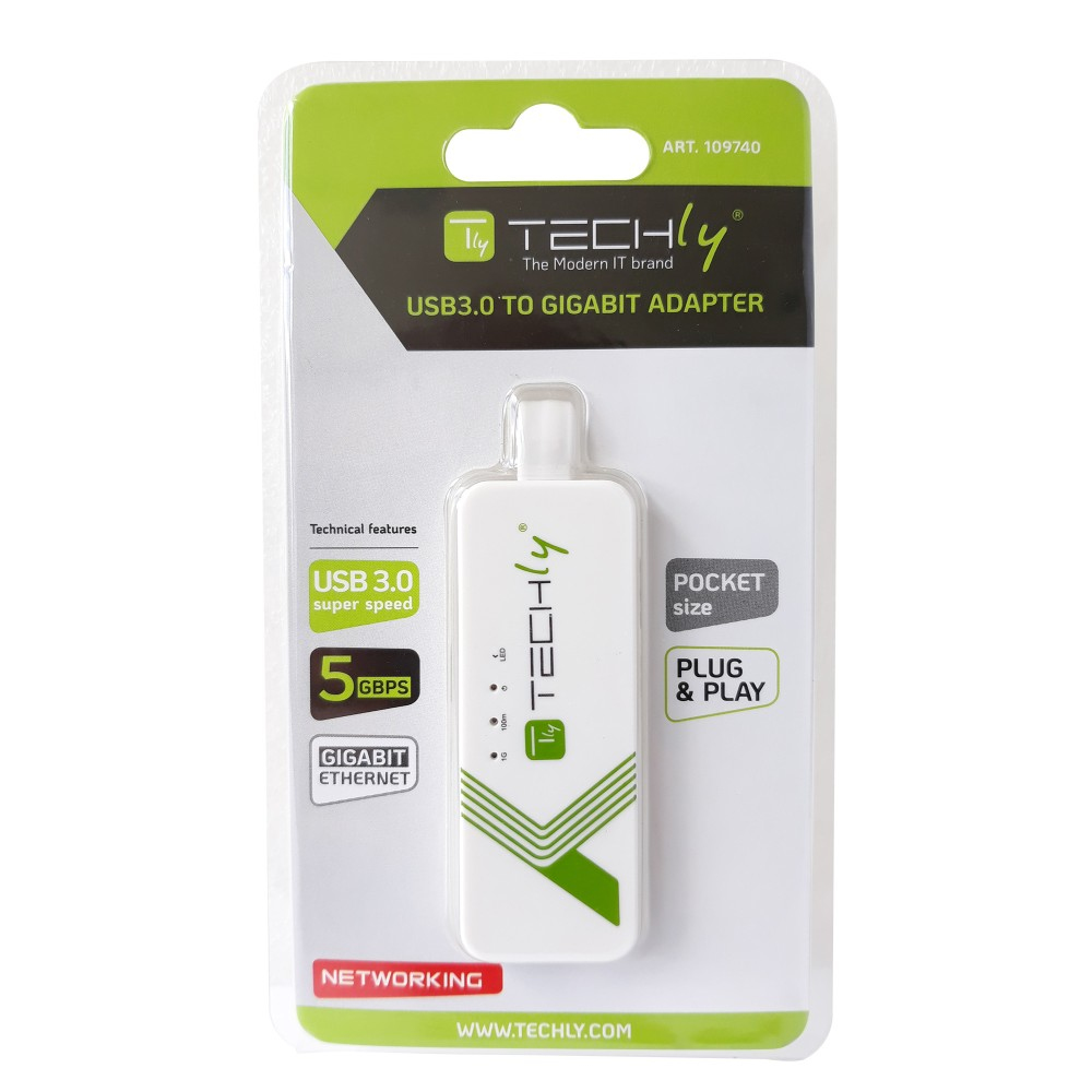 Techly Netzwerkadapter - USB 3.0 - Gigabit Ethernet x 1