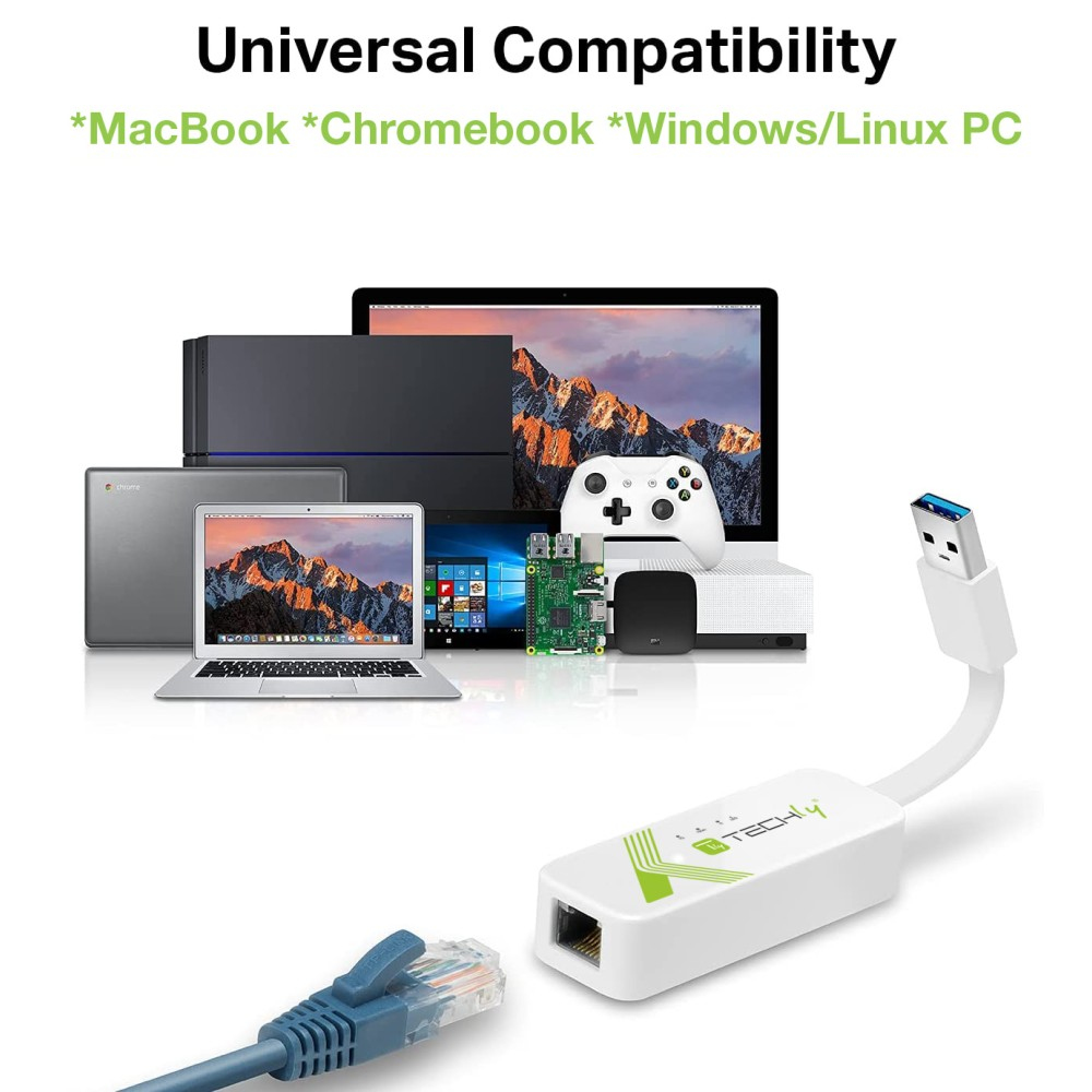 Techly Netzwerkadapter - USB 3.0 - Gigabit Ethernet x 1
