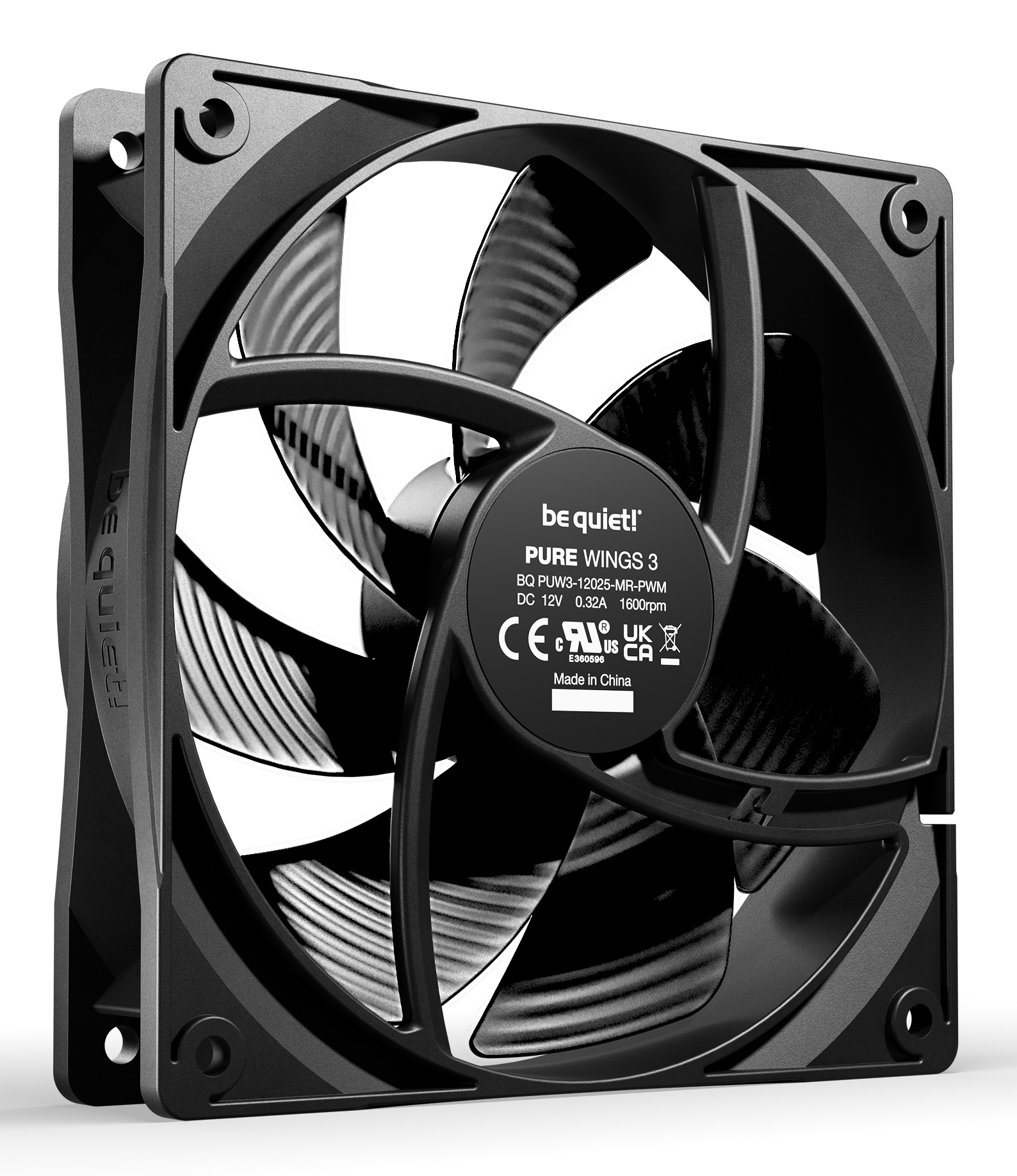 Be Quiet! Pure Wings 3 - Geh�usel�fter - 120 mm - Schwarz (Packung mit 3)