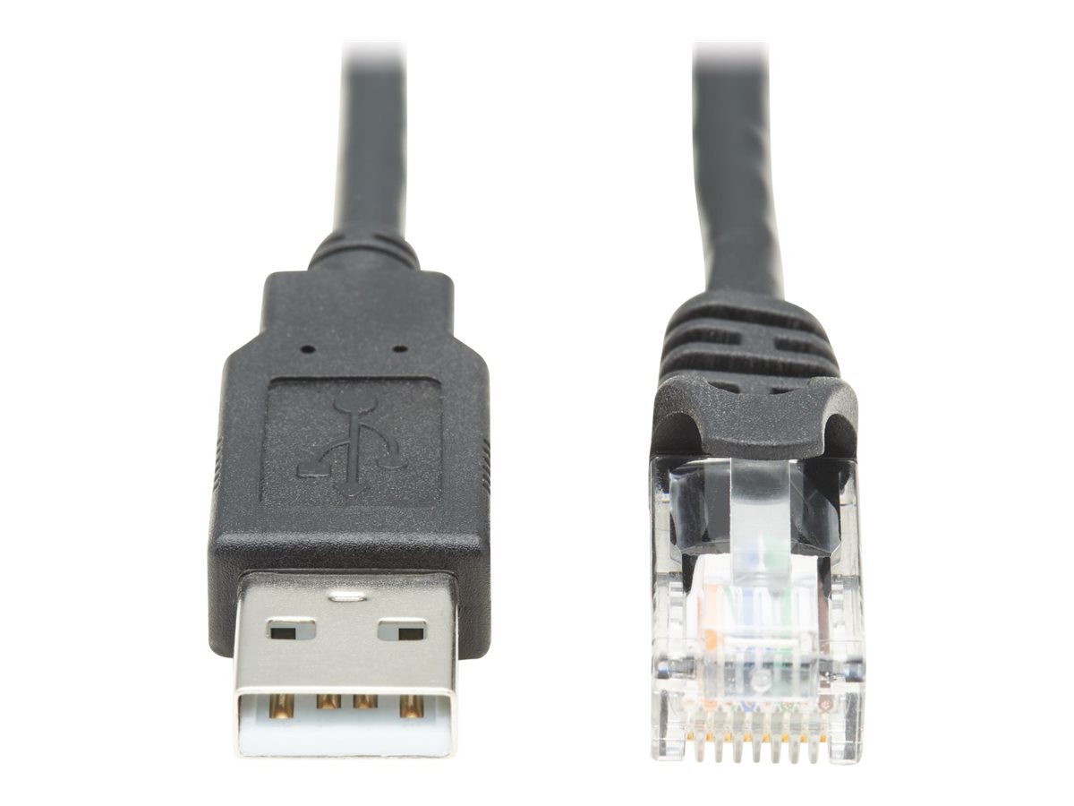 Tripp Lite U009-015-RJ45-X USB-A to RJ45 Rollover Console Cable (M/M) - Cisco Compatible, 250 Kbps, 15 ft. (4.57 m), Black