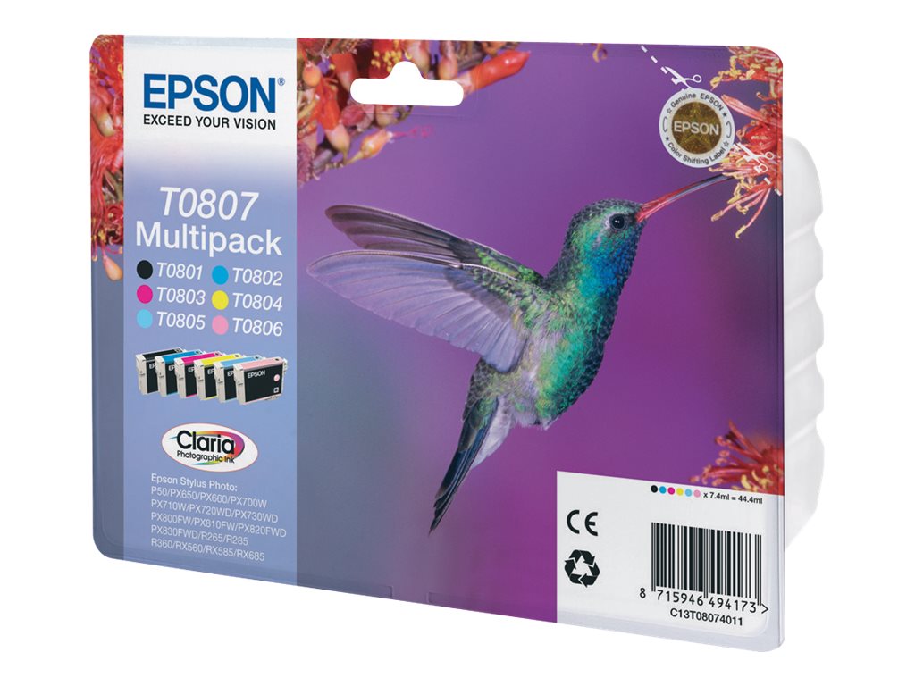 Epson Hummingbird Multipack 6-colours T0807 Claria Photographic Ink
