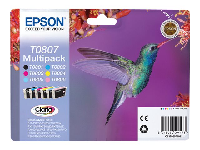 Epson Hummingbird Multipack 6-colours T0807 Claria Photographic Ink