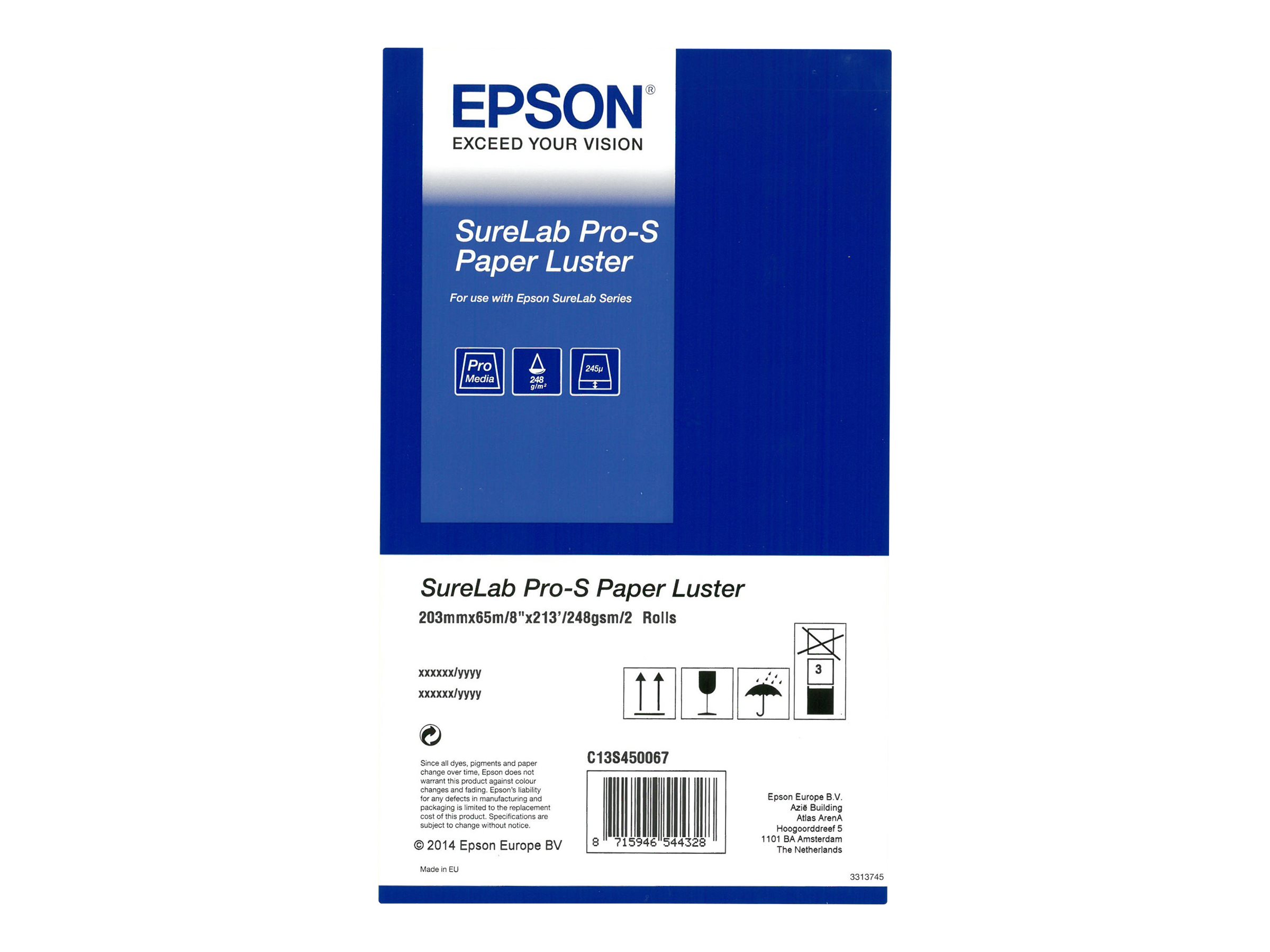Epson SureLab Pro-S Paper Luster BP 8x65 2 rolls