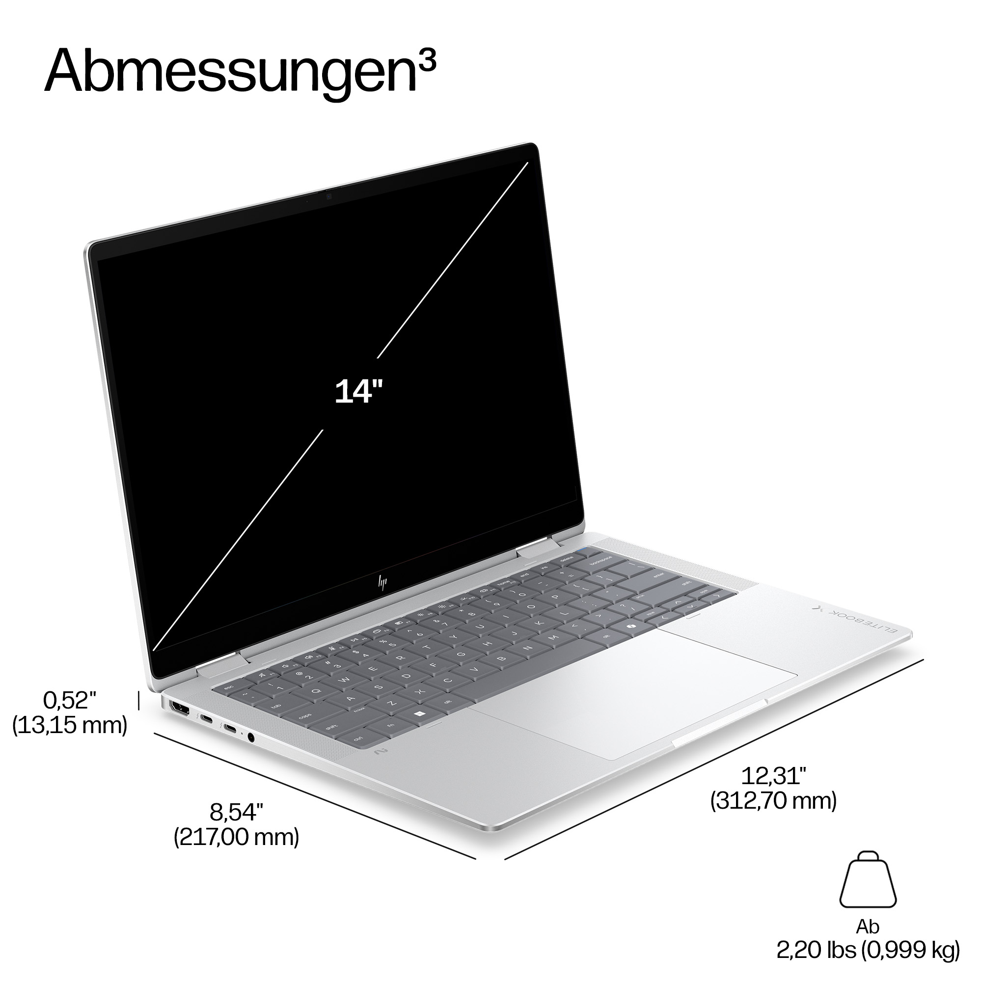 HP EliteBook X G2i Notebook Next Gen AI - 177-Grad Scharnierdesign - Intel Core Ultra 7 356H - Win 11 Pro - Intel Graphics - 32 GB RAM - 1 TB SSD NVMe - 35.6 cm (14)