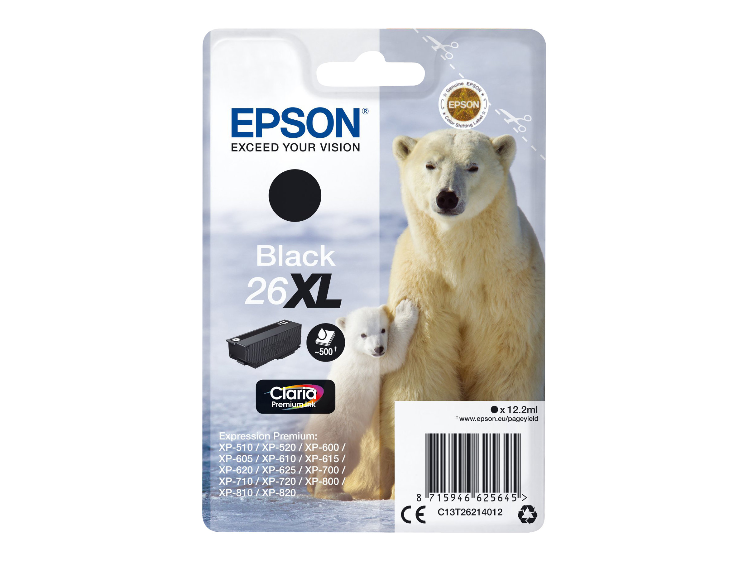 Epson Singlepack Black 26XL Claria Premium Ink