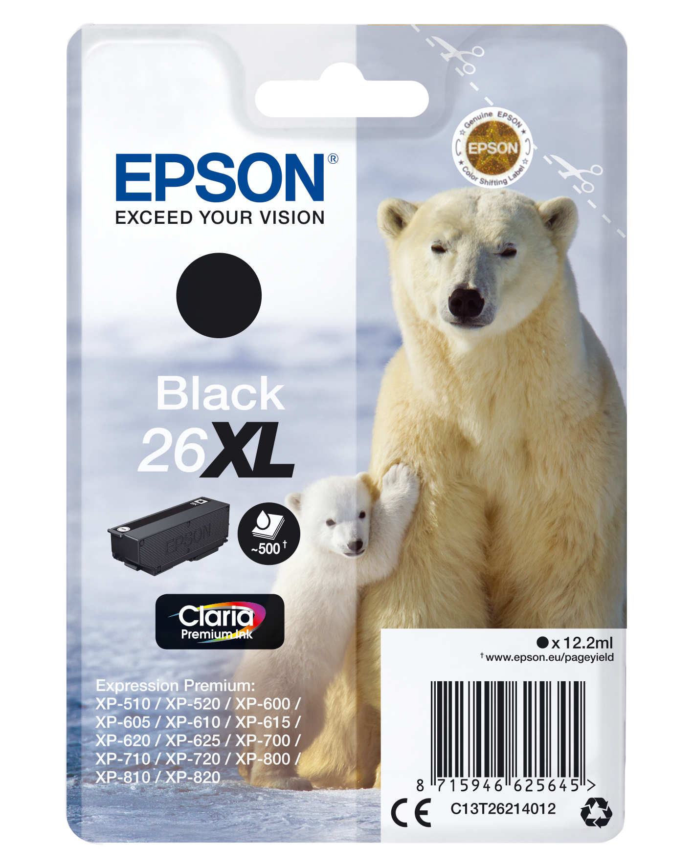 Epson Cartucho 26XL negro (etiqueta RF)