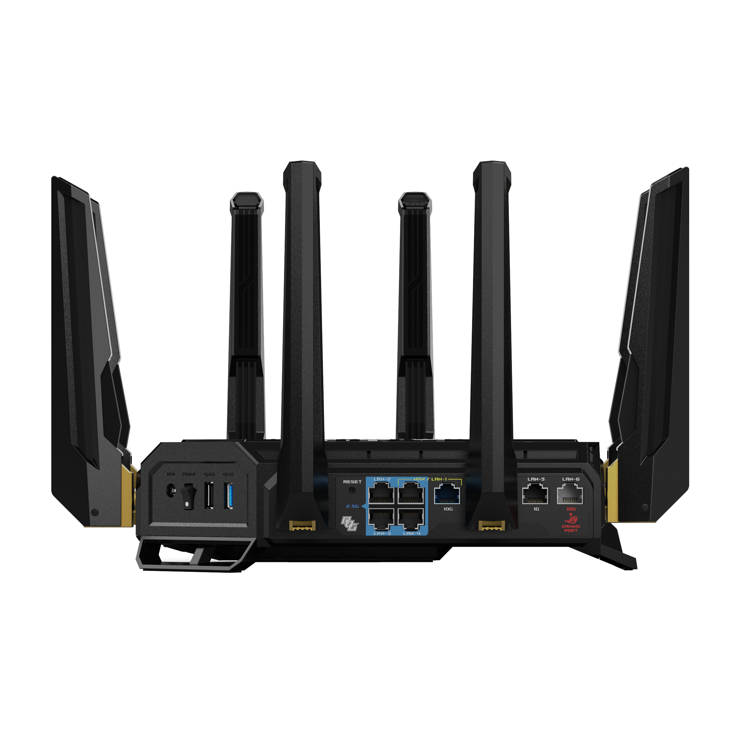 ASUS ROG Rapture GT-BE98 router wireless 10 Gigabit Ethernet Quad-band (2.4 GHz / 5 GHz-1 / 5 GHz-2 / 6 GHz) Nero