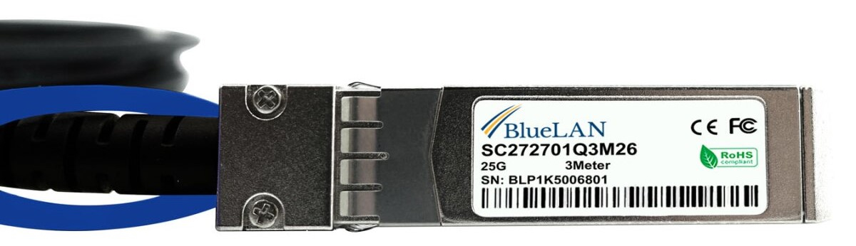 BlueOptics NetApp X66130-3 kompatibles BlueLAN DAC SFP28 SC272701Q3M26