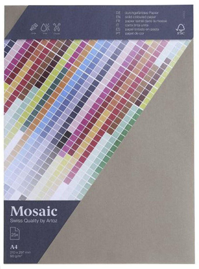 Artoz Papier Briefpapier Mosaic zement DIN A4 90 g/qm 25 Blatt - 90 g/m - A4