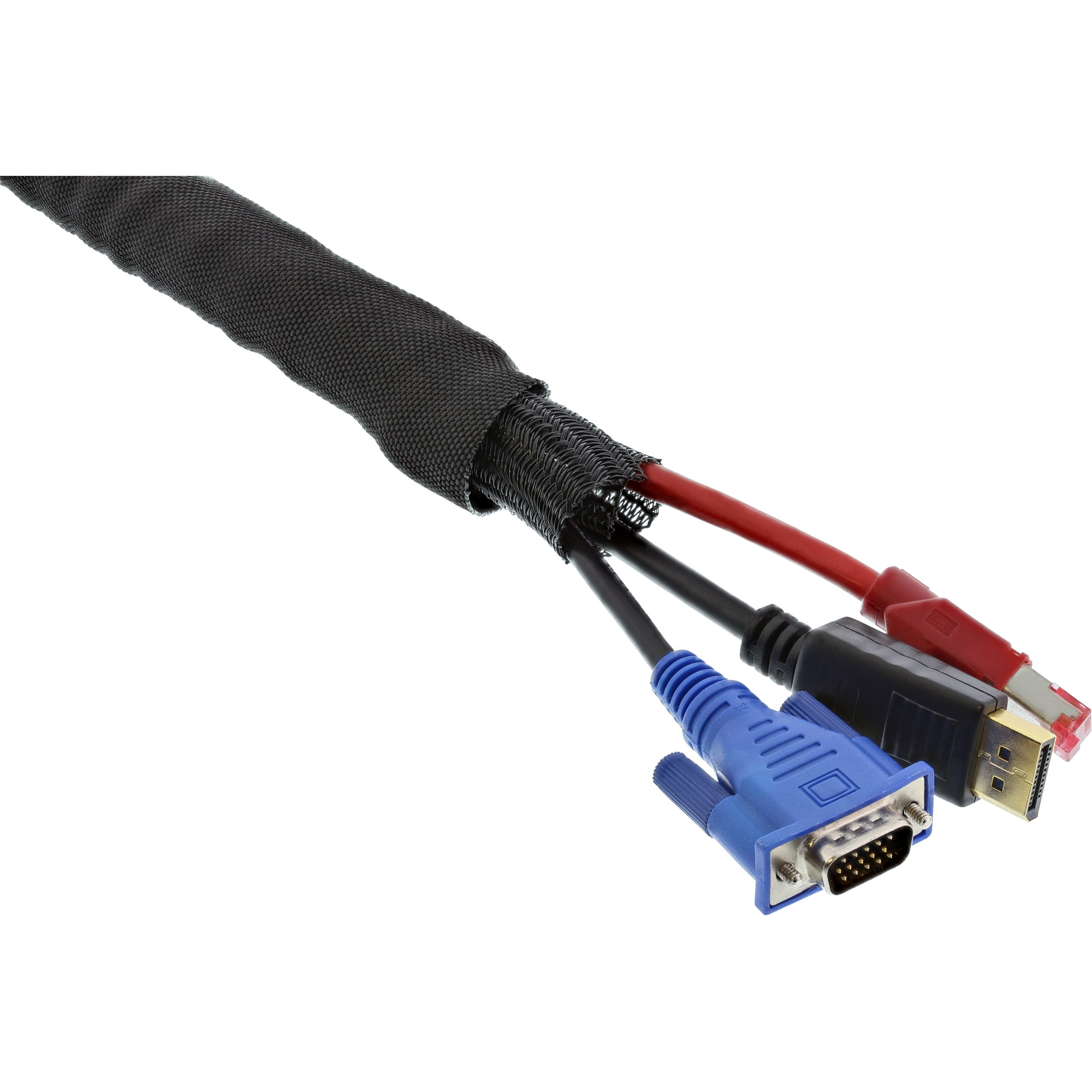 InLine Self Closing Sleeving, black, 25mm diameter, 2m