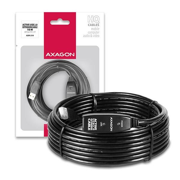 Axagon ADR-210 cavo USB 10 m USB 2.0 USB A Nero
