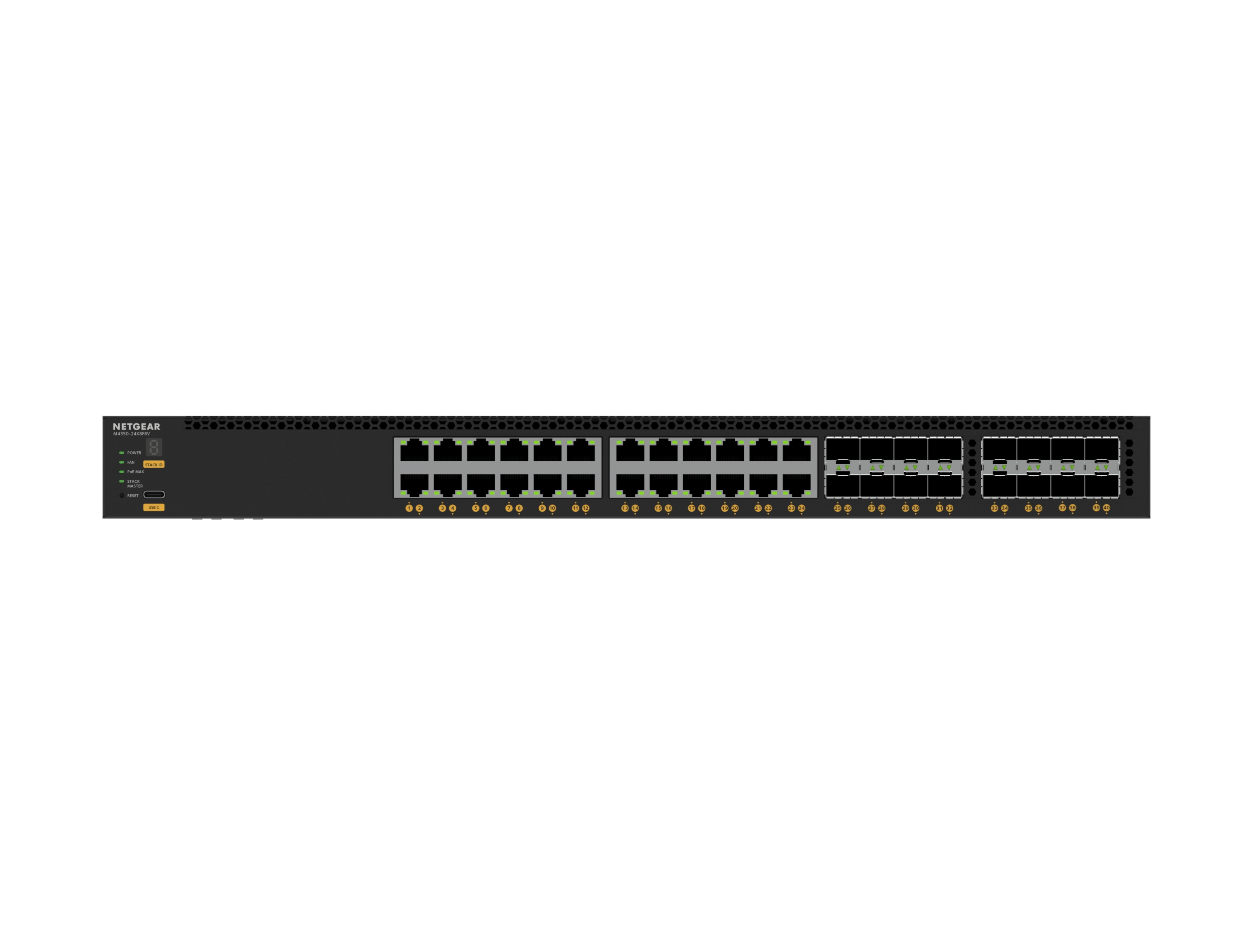 Netgear AV Line M4350-24X8F8V - Switch - L3 - managed - 24 x 100/1000/2.5G/5G/10GBase-T (PoE++)