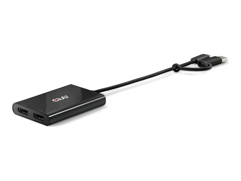 Club 3D USB Typ-C (mit USB Typ-A Adapter) dual DisplayPort (4K60Hz) Videosplitter