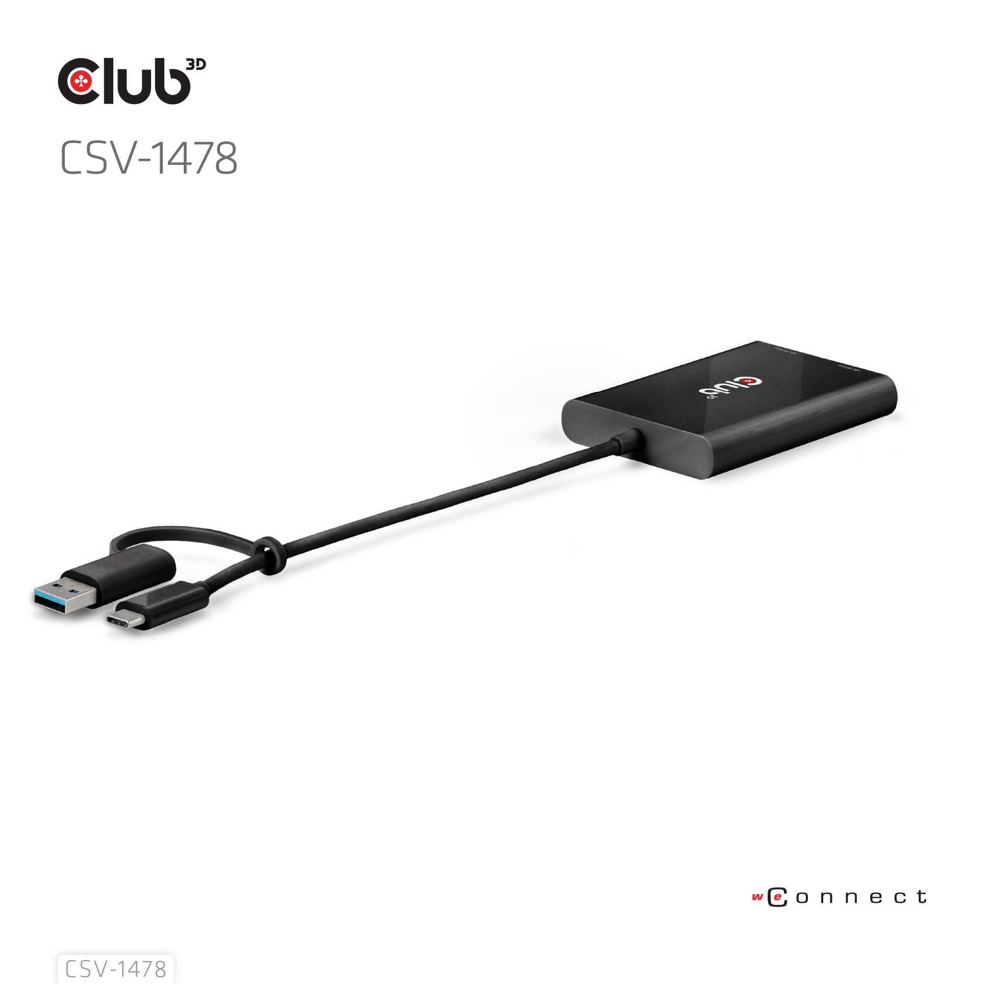Club 3D USB Typ-C (mit USB Typ-A Adapter) dual DisplayPort (4K60Hz) Videosplitter