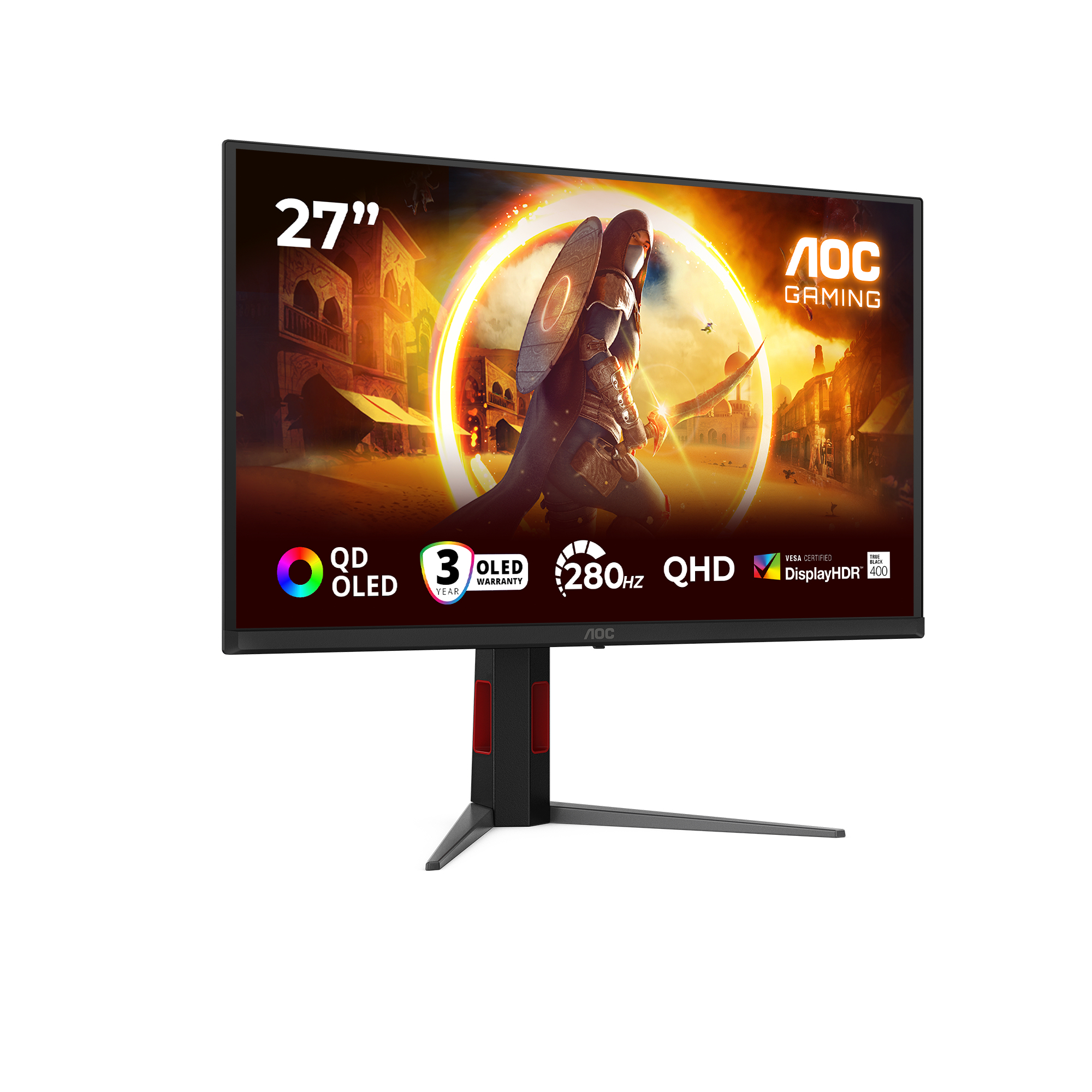 AOC G4 Q27G4ZD computer monitor 68.6 cm (27) 2560 x 1440 pixels Quad HD QD-OLED Black, Red