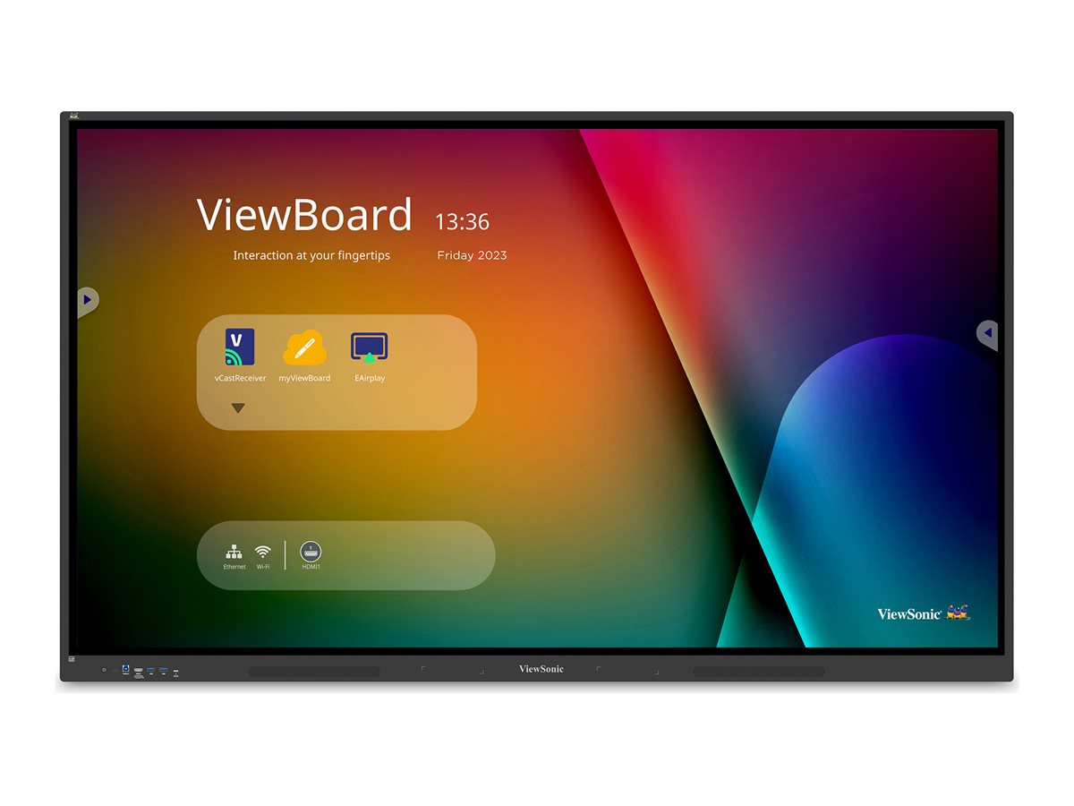 Viewsonic IFP6534 Display pizarra blanca interactiva 165,1 cm (65) 3840 x 2160 Pixeles Pantalla t�ctil Negro