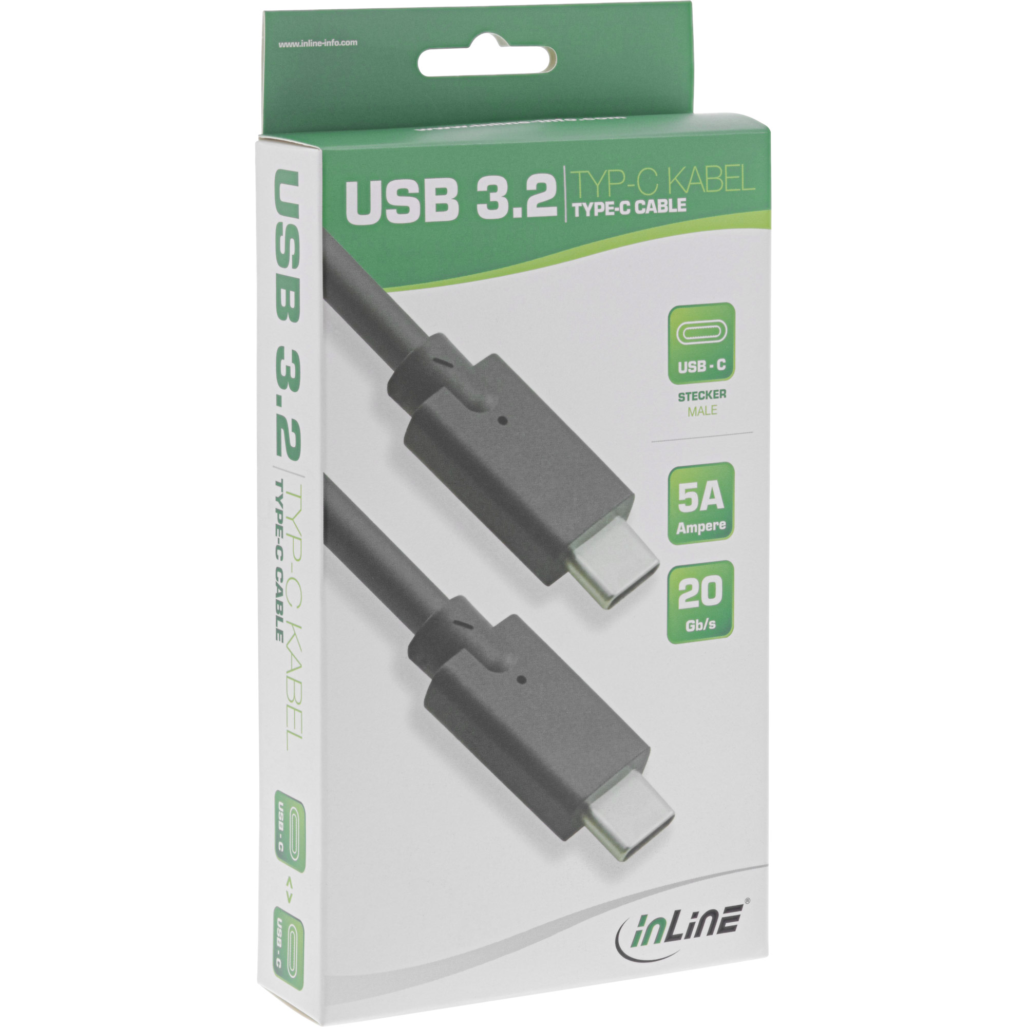 InLine 35704A c�ble USB 1,5 m USB 3.2 Gen 2 (3.1 Gen 2) USB C Noir