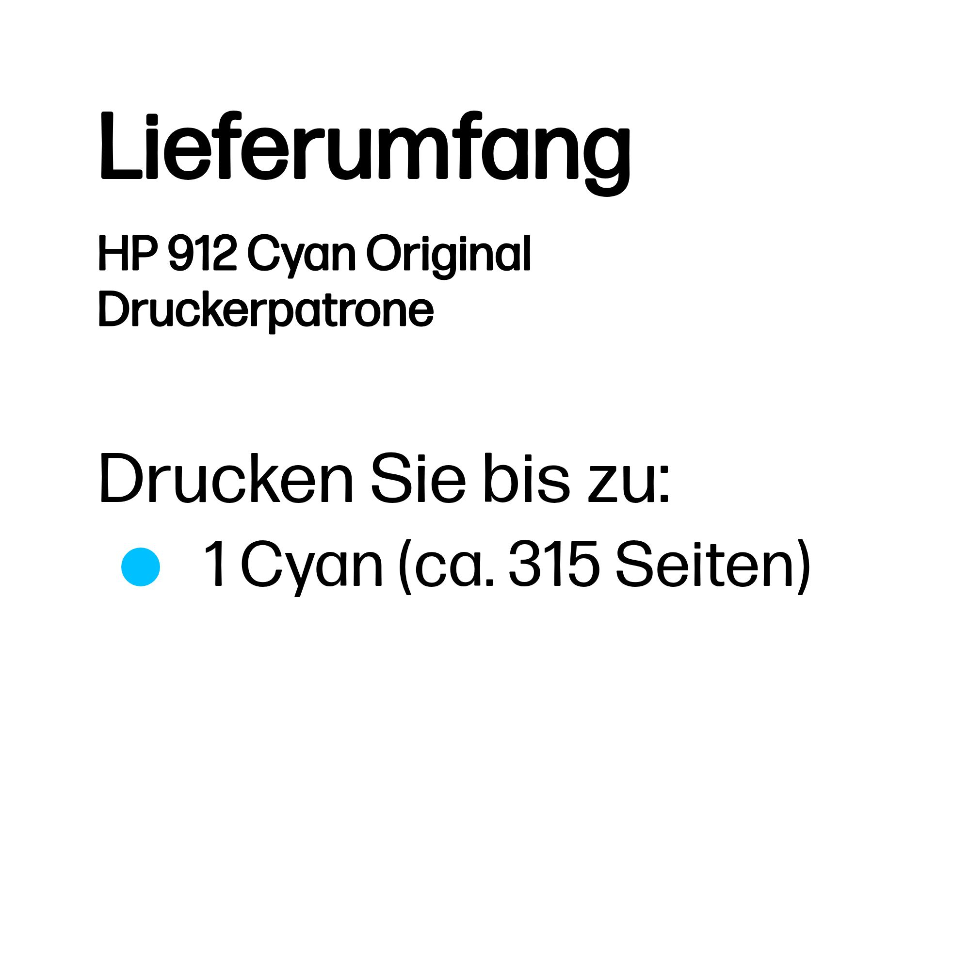 HP 912 Cartouche dencre cyan authentique