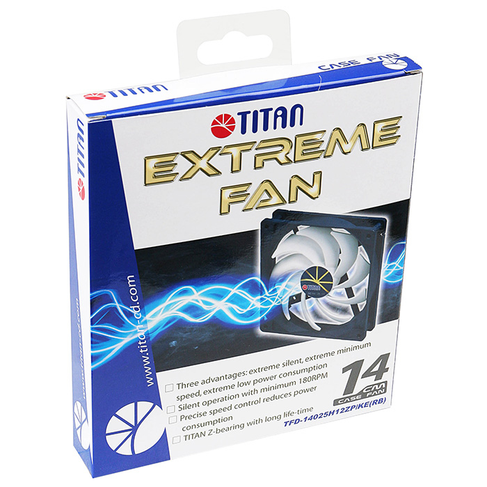 TITAN TFD-14025H12ZP/KE(RB) - Computergeh�use - Ventilator - 14 cm - 180 RPM - 1800 RPM - 5 dB