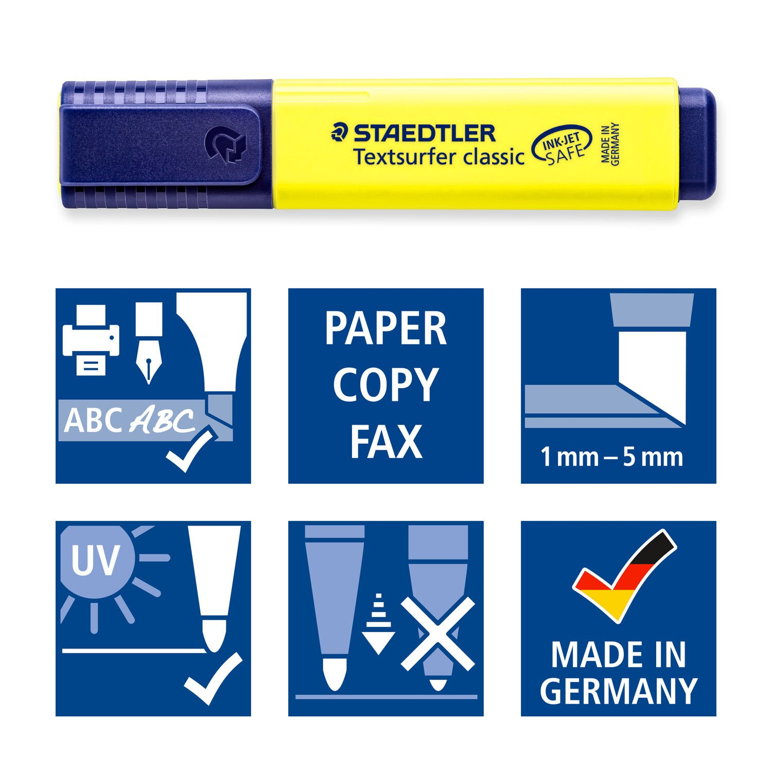 STAEDTLER Textsurfer classic - Textmarker - Blau, Gr�n, Gelb, rosa - Pigmenttinte - 1-5 mm (Packung mit 4)