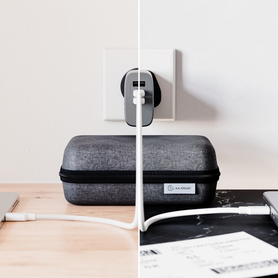 Alogic Rapid Power 3X67 - Netzteil - verschiedene L�nder - 67 Watt - 1.5 A - PD - 3 Ausgabeanschlussstellen (2 x USB-C, USB)