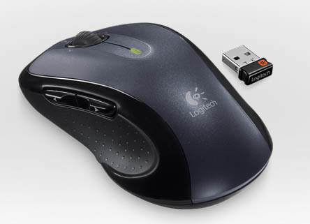 Logitech M510 - Maus - Fr Rechtshnder - Laser - 5 Tasten - kabellos - 2.4 GHz - kabelloser Empfnger (USB)
