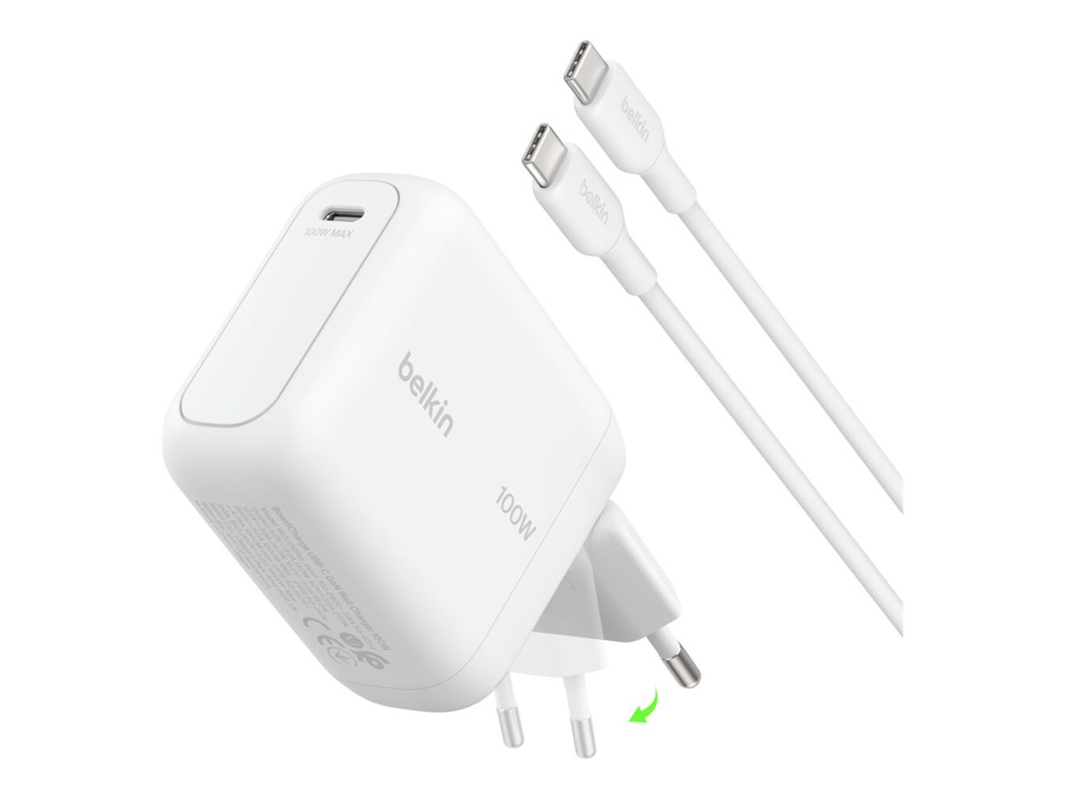 Belkin BoostCharge - Netzteil - GaN - 100 watt - PD 3.2, QC 5.0, AVS, UFCS, Hypercharge, FC 2.0, Fast Charge (USB-C)