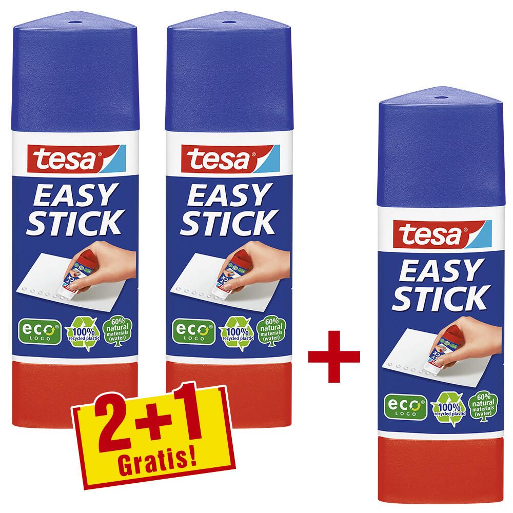 Tesa ecoLogo Easy Stick Klebestift Promo-Pack 3 x 25 g