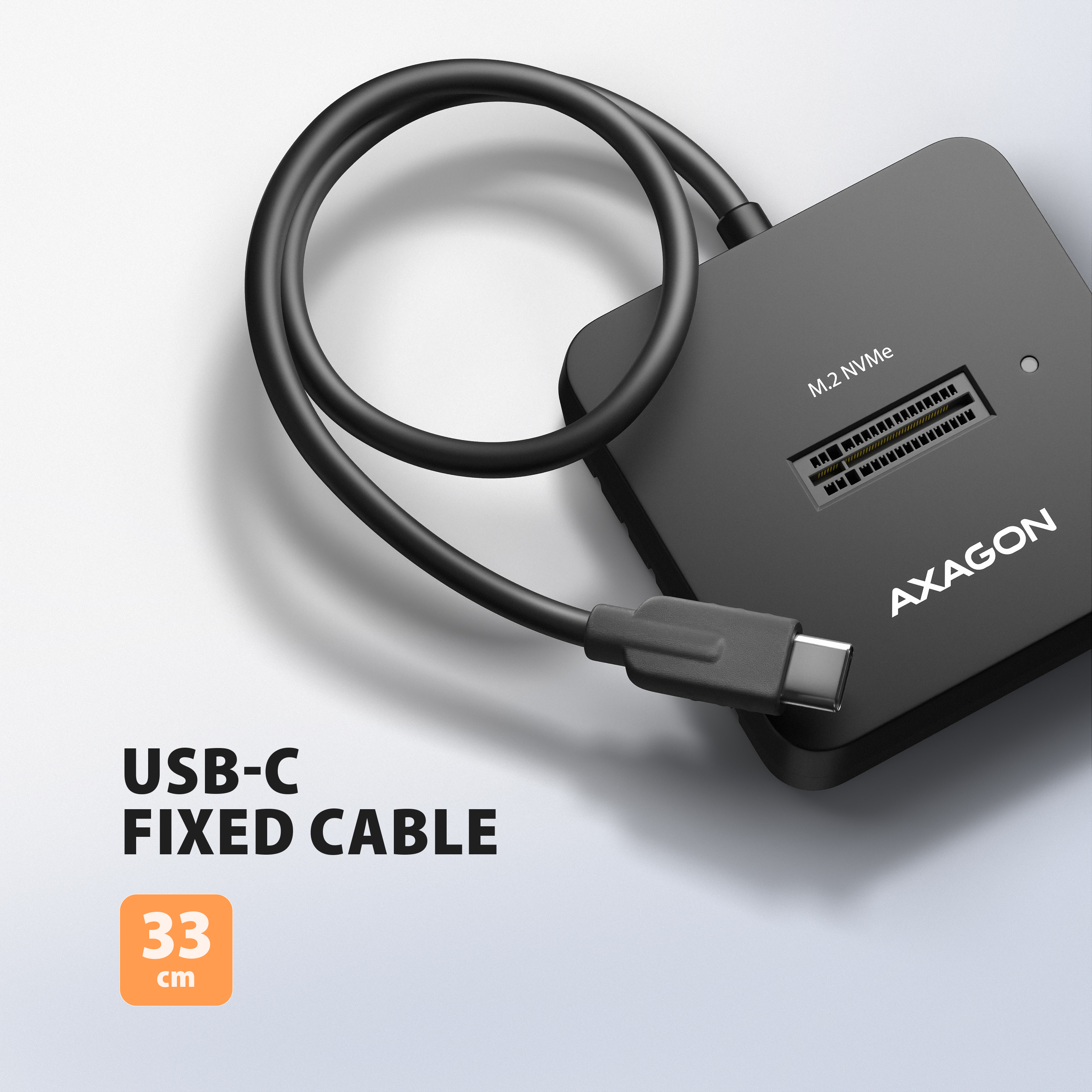 Axagon ADSA-M2C11L base de conexi�n para disco duro USB 3.2 Gen 2 (3.1 Gen 2) Type-C Negro