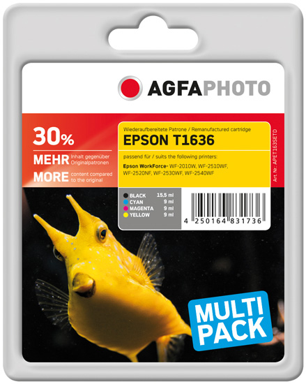 AgfaPhoto 4er-Pack - Schwarz, Gelb, Cyan, Magenta