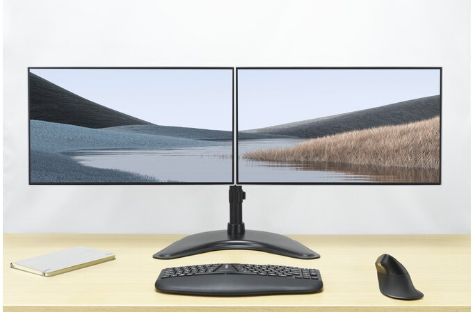 Kensington SmartFit - Aufstellung - f�r 2 Monitore - Stahl, Silikonpad - Bildschirmgr��e: bis zu 68,6 cm (bis zu 27 Zoll)