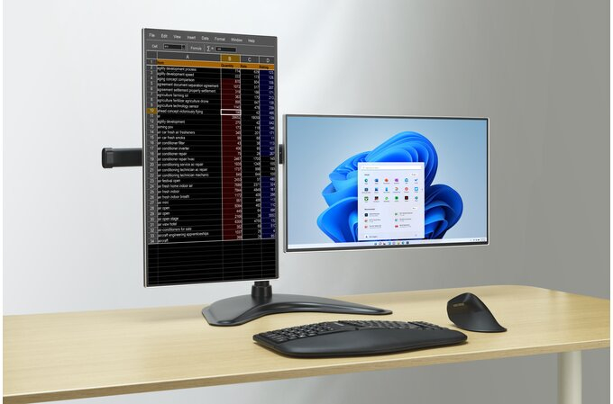 Kensington SmartFit - Aufstellung - f�r 2 Monitore - Stahl, Silikonpad - Bildschirmgr��e: bis zu 68,6 cm (bis zu 27 Zoll)