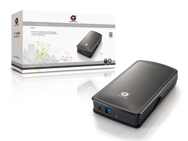 Carcasa Disco Duro 3.5 Conceptronic Sata USB 3.0 Black - CHD3DUSB3