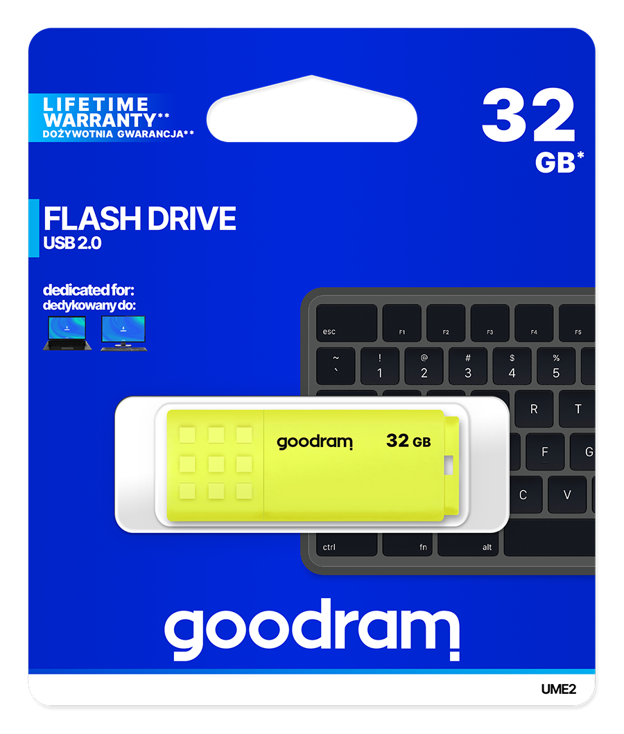 Goodram UME2 unit� flash USB 32 GB USB tipo A 2.0 Giallo
