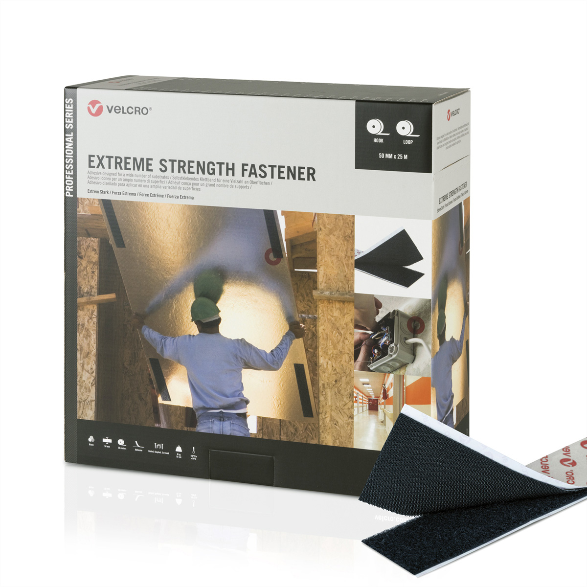 VELCRO ExtrStr je25m Haken&Flauschb VEL-PS20011