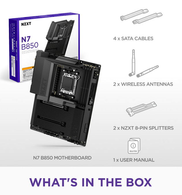 NZXT N7 B850 AMD B850 Emplacement AM5 ATX