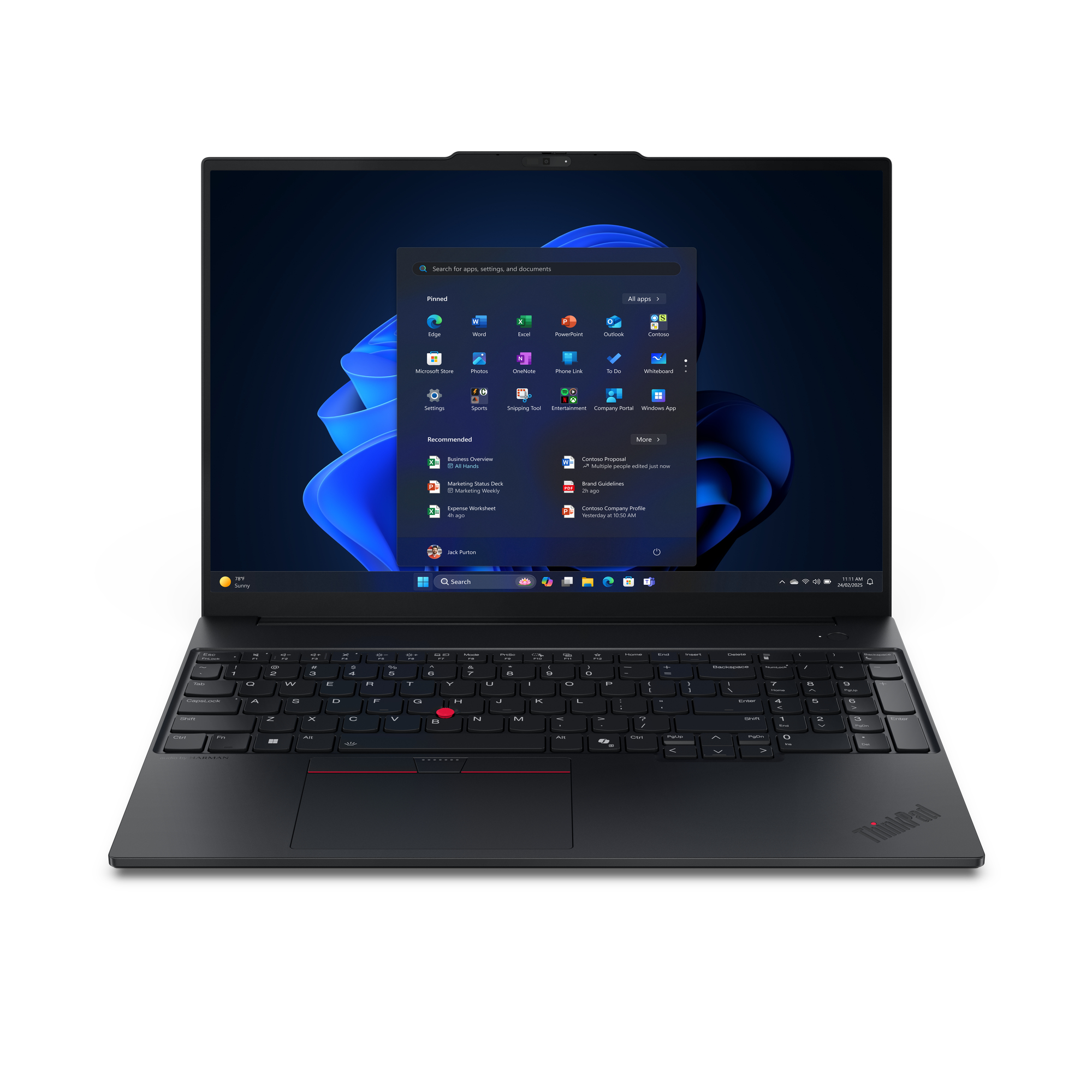 Lenovo ThinkPad E16 Gen 3 (Intel) Intel Core Ultra 7 225U Port�til 40,6 cm (16) WUXGA 32 GB DDR5-SDRAM 512 GB SSD Wi-Fi 6E (802.11ax) Windows 11 Pro Alem�n Negro