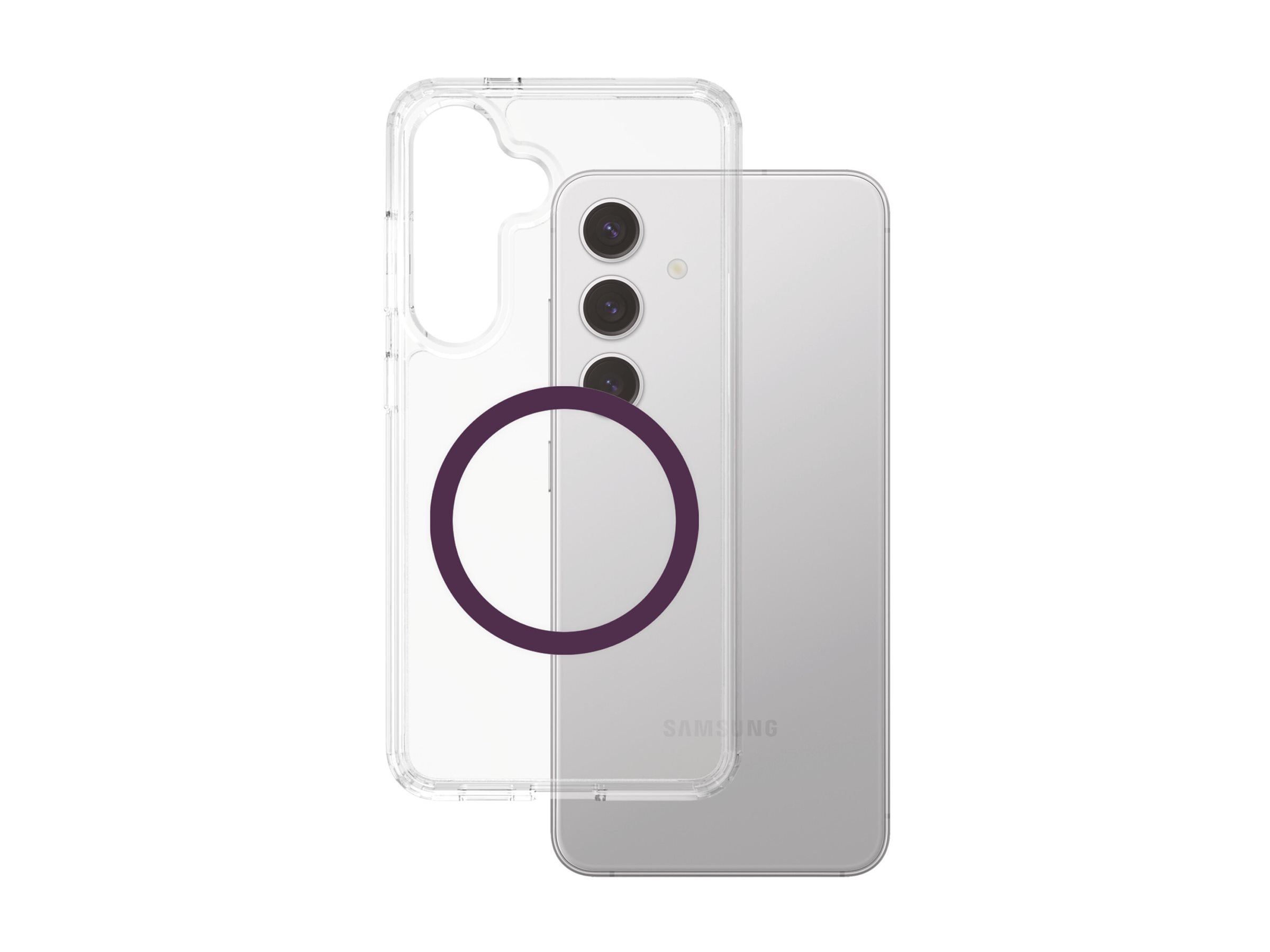 PanzerGlass CARE by � Flagship Case Transparent Urban Combat w. Plum Purple Qi Compatible Samsung Galaxy S25+