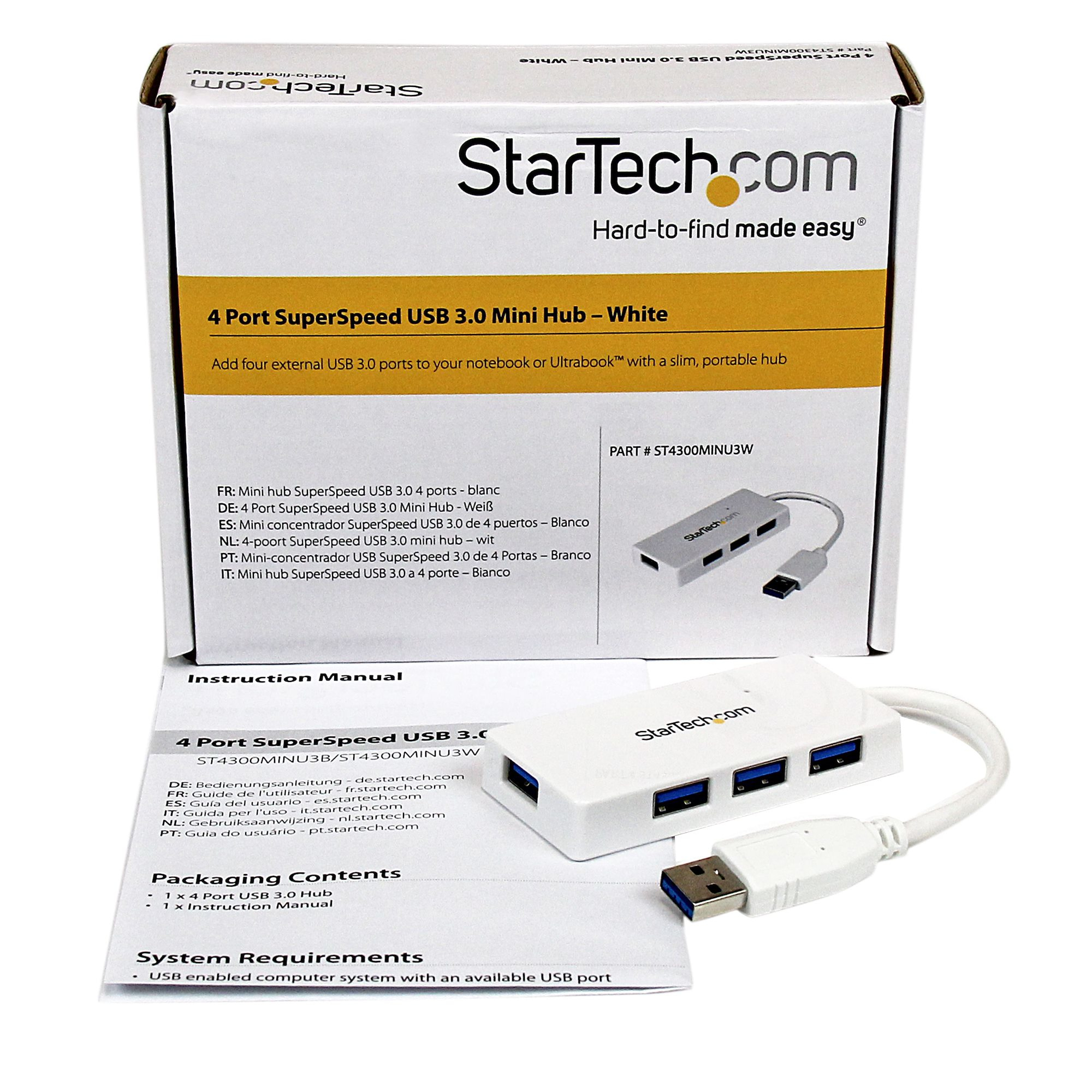 StarTech.com 4 Port USB 3.0 SuperSpeed Hub - Wei