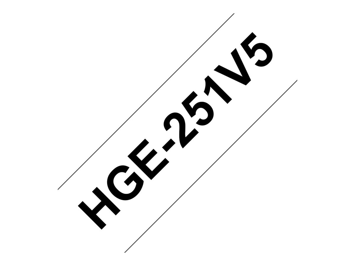Brother HGE-251V5 - Schwarz auf Wei� - Rolle (2,4 cm x 8 m)
