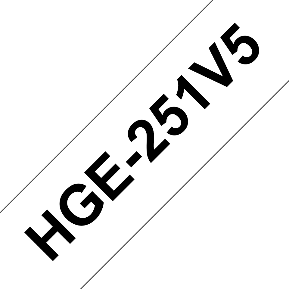 Brother HGE-251V5 - Schwarz auf Wei� - Rolle (2,4 cm x 8 m)