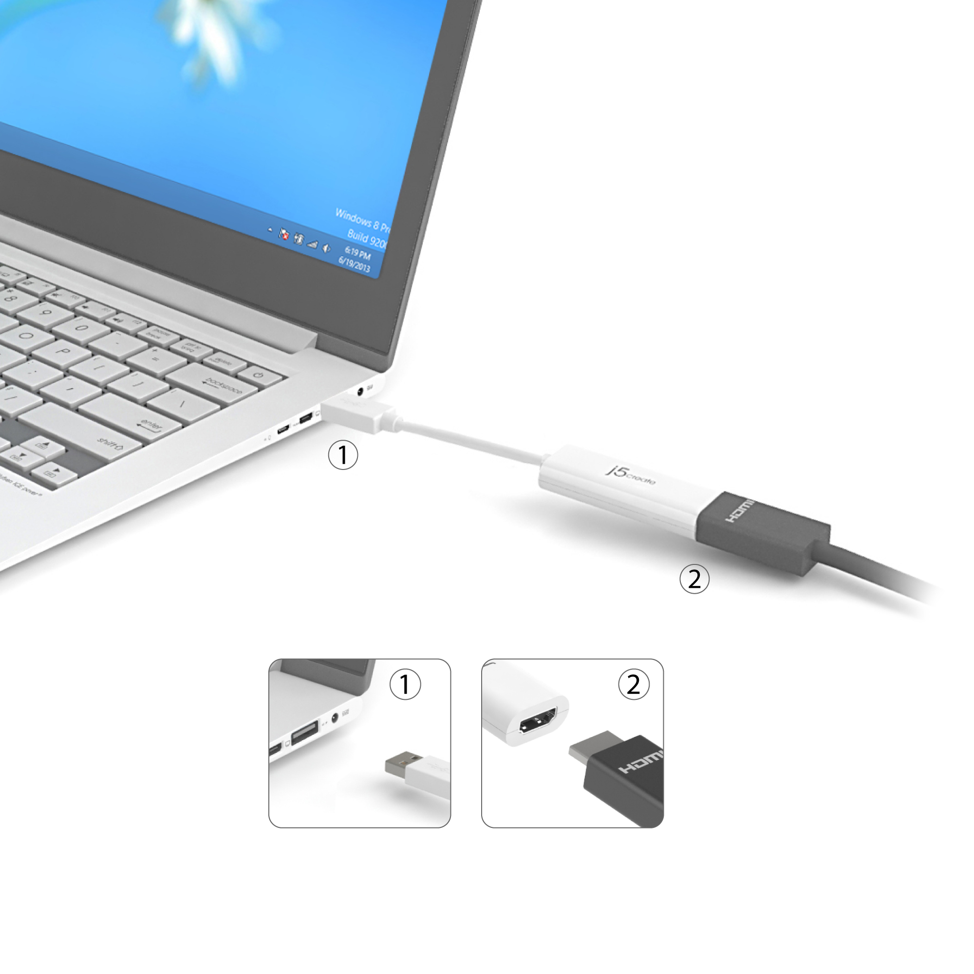 j5create JUA254-N Adattatore multi-monitor da USB a HDMI