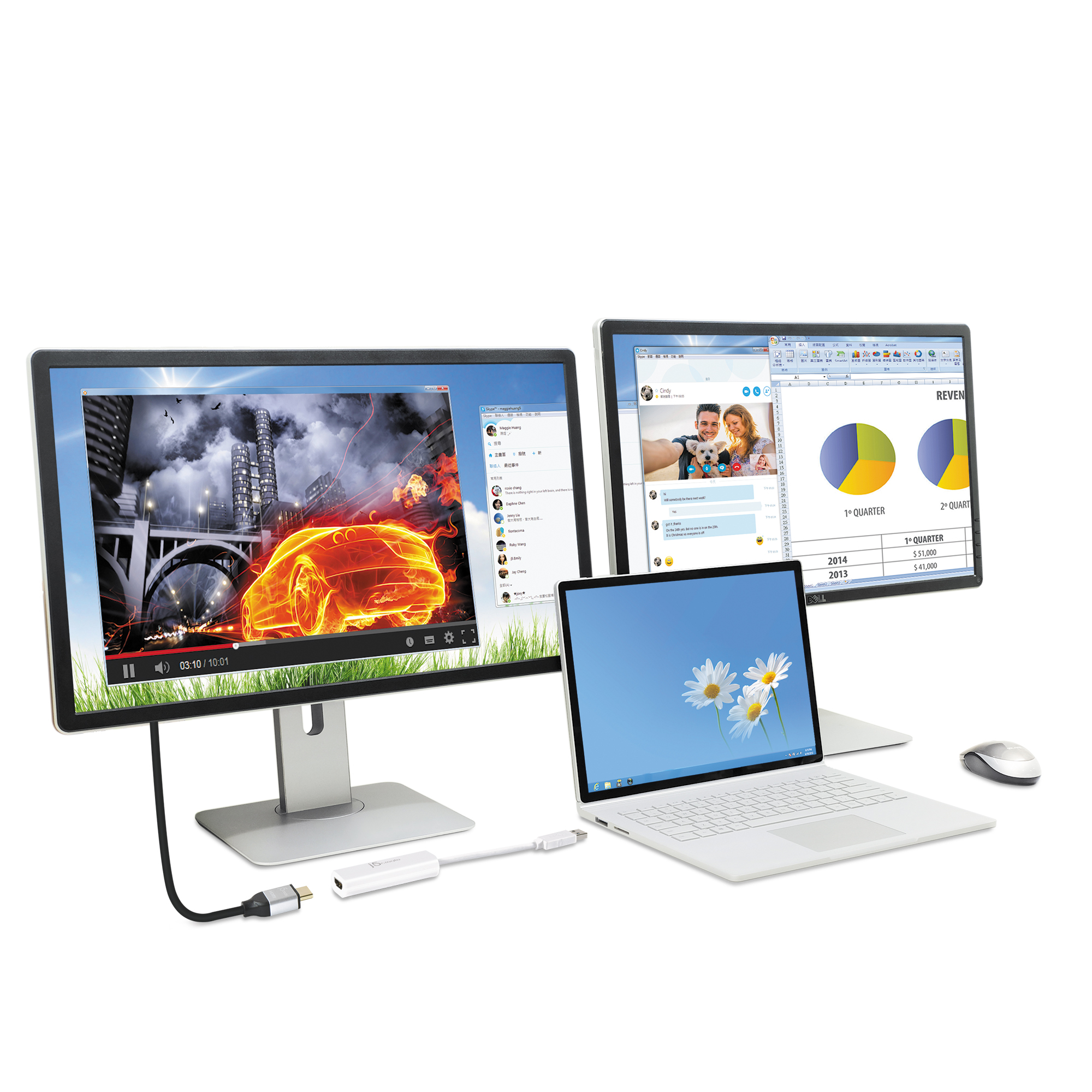 j5create JUA254-N Adattatore multi-monitor da USB a HDMI