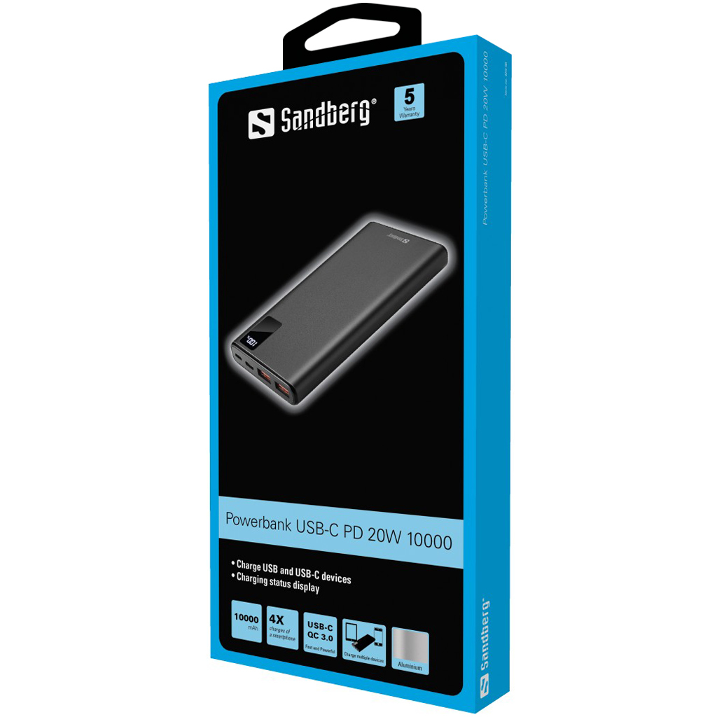 Sandberg Powerbank USB-C PD 20W 10000