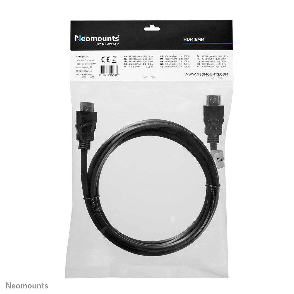 Neomounts HDMI6MM  Neomounts by Newstar Cable alargador HDMI , 1,8 metros