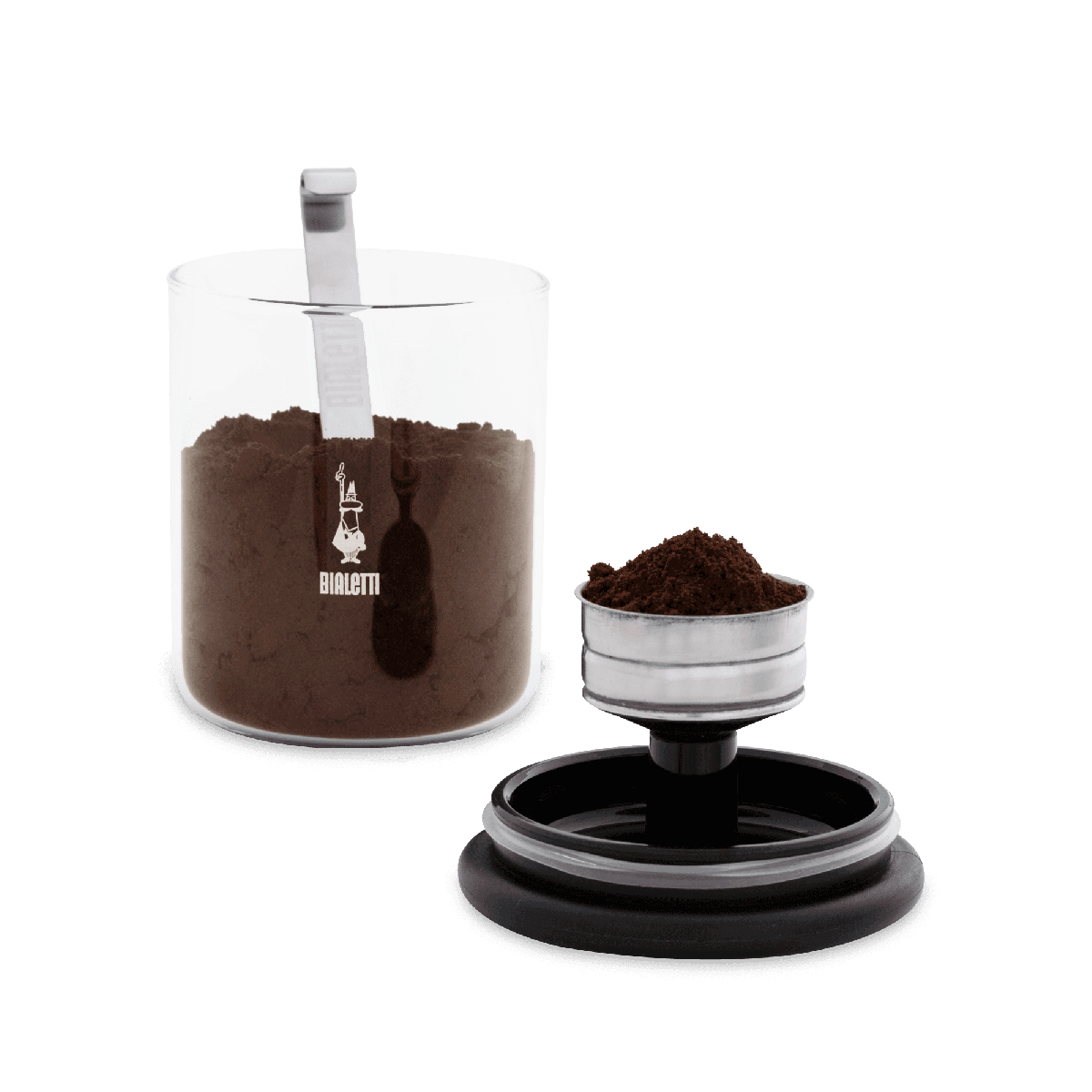 Bialetti DCDESIGN07 jarra Alrededor Vidrio Negro, Transparente