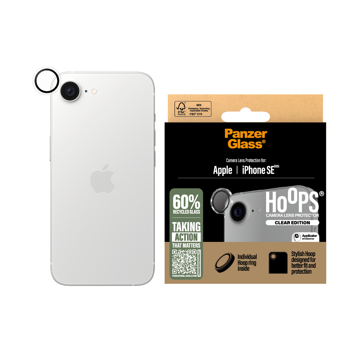 PanzerGlass Hoops Transparent Lens Protector iPhone SE 2025