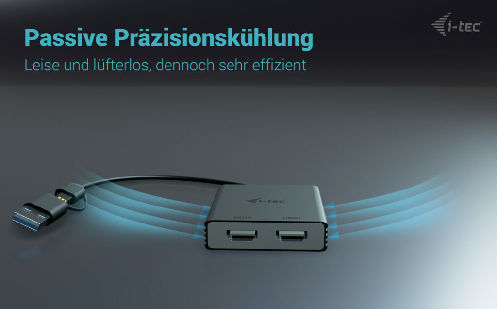 i-tec USB-A/USB-C Dual 4K/60 Hz HDMI Video Adapter