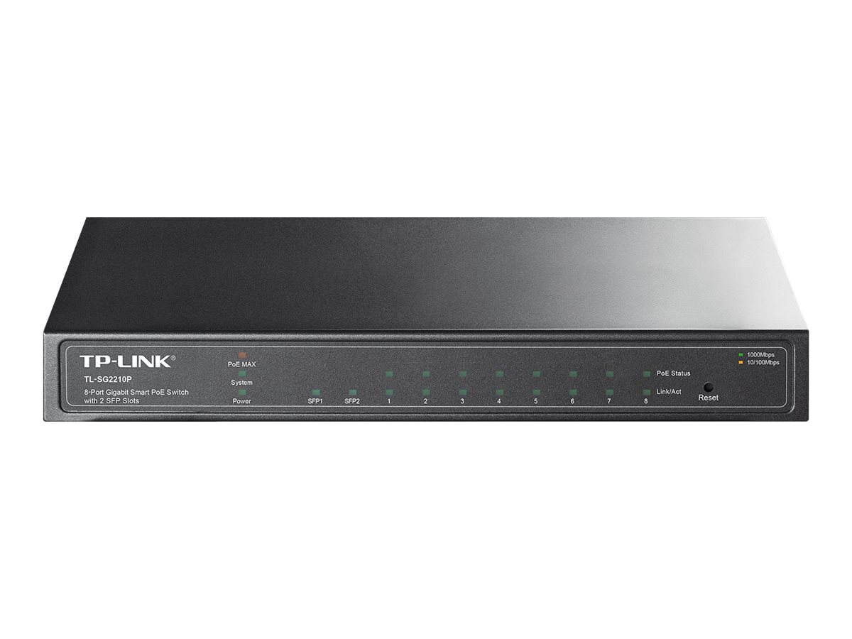 TP-Link TL-SG2210P switch Gestionado L2/L4 Gigabit Ethernet (10/100/1000) Energa sobre Ethernet (PoE) Negro